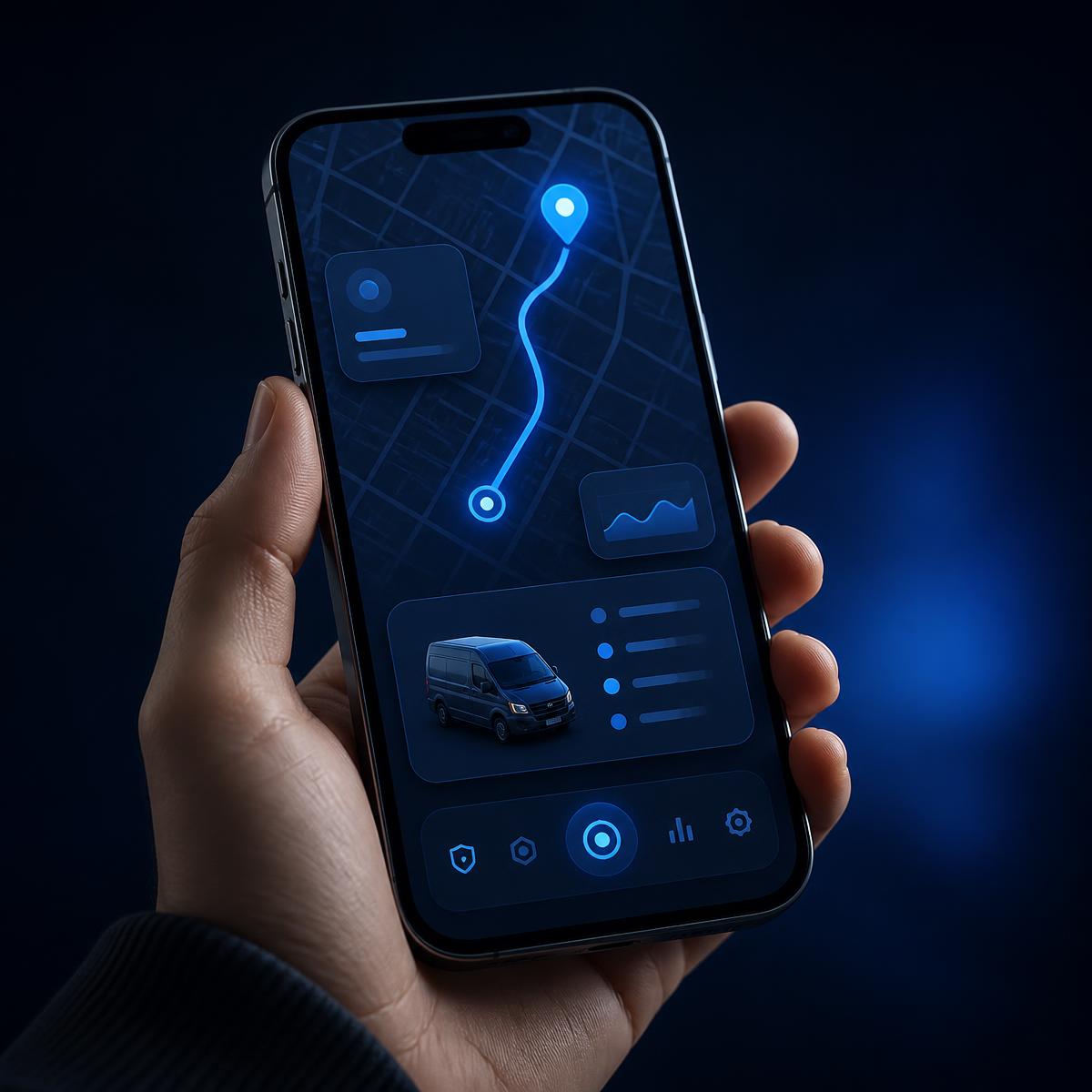 Aplicativo FLASH exibindo o mapa com a posição do veículo em tempo real